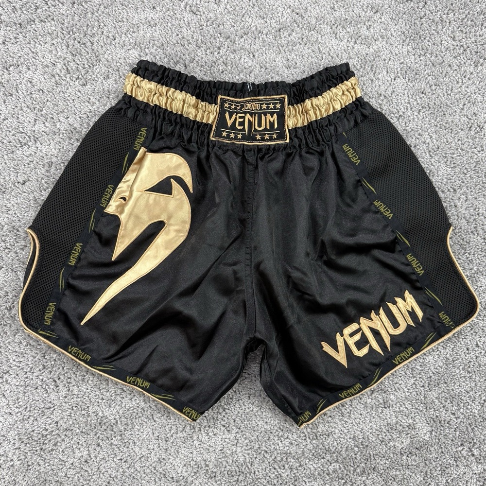 Venum Giant Muay Thai Shorts Men's XL Black/Gold Jiu Jitsu Kick Boxing